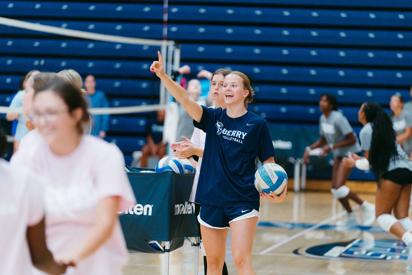 A player celebrating a point